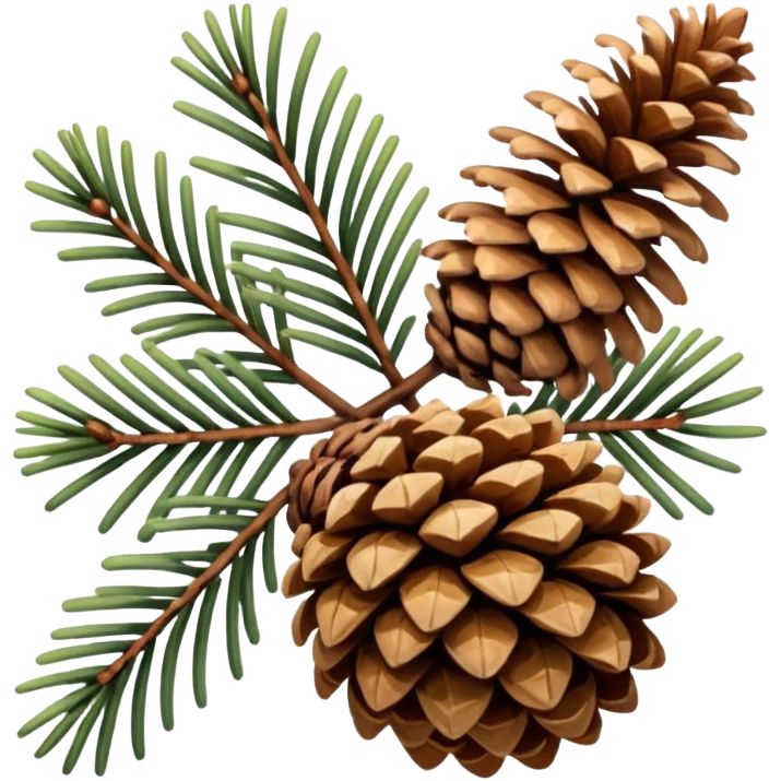 pine needle and cone emoji, brown emoji