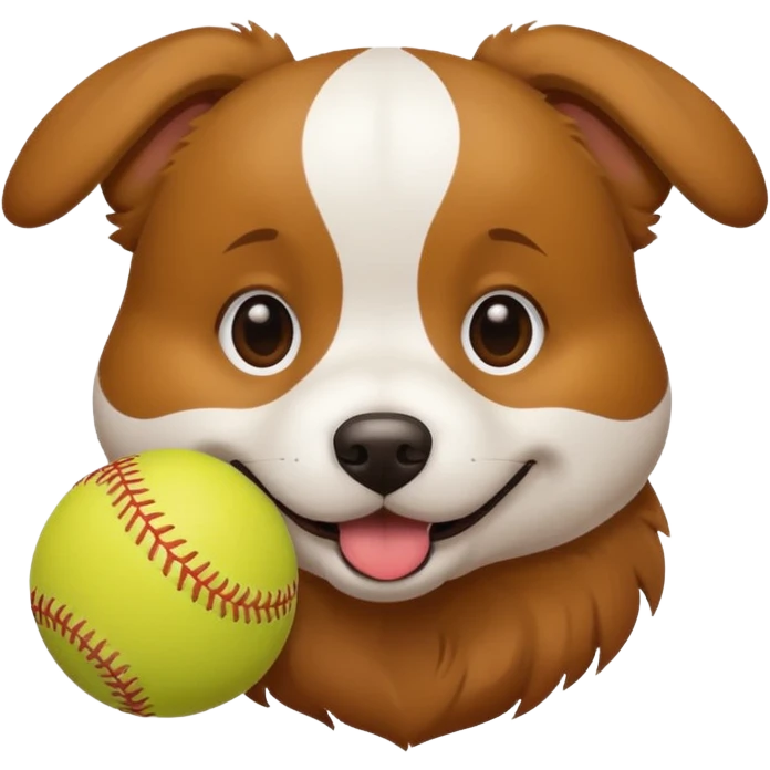 dog with softball emoji