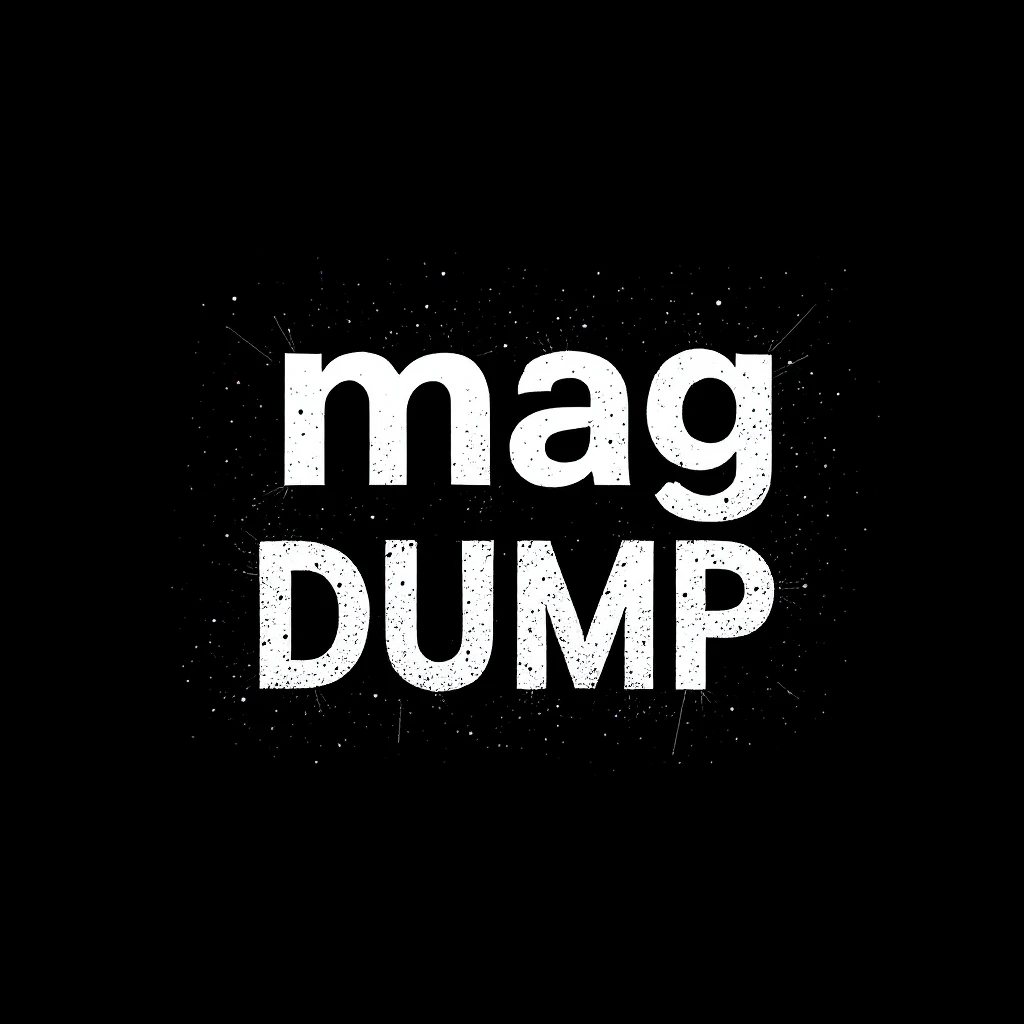 a logo, resembling that of a video site, for the text: "mag DUMP" emoji