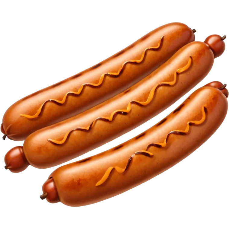 Single grilled sausage on a plain white background emoji