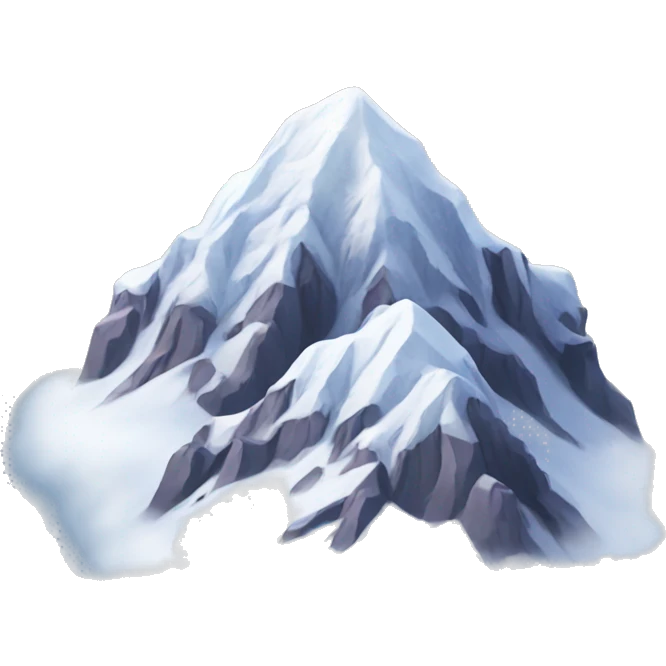 snow capped mountain with three stars emoji