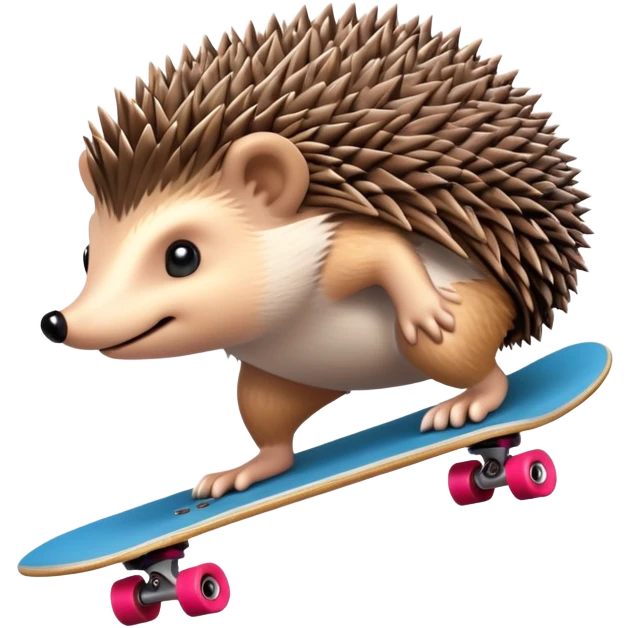 Hedgehog riding a skateboard doing a backflip  emoji