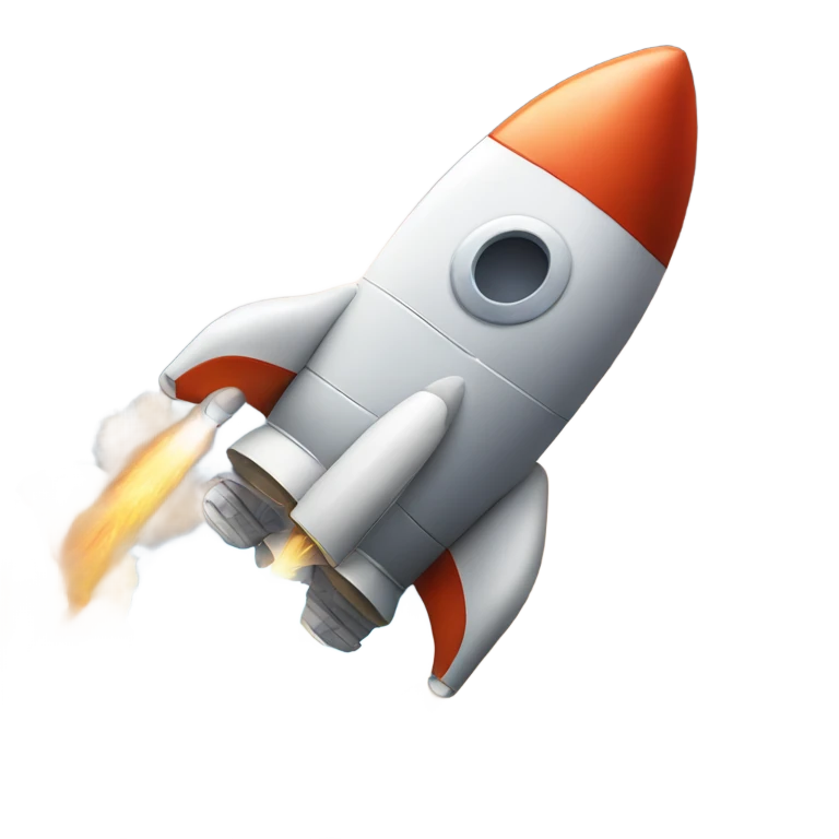 Rocket ship in space emoji