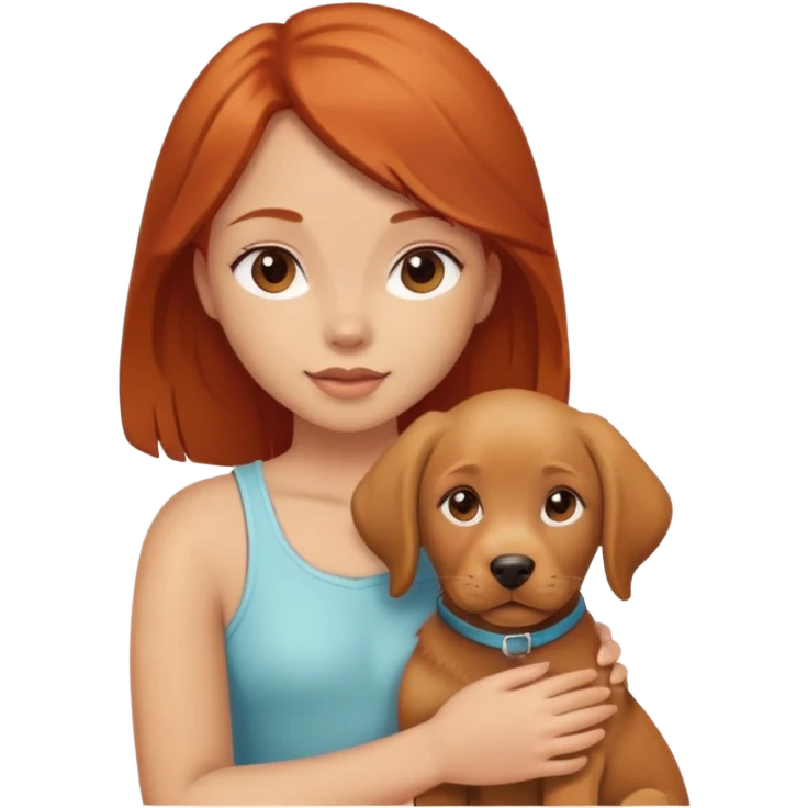 chica colorada con un perrito labrador  emoji