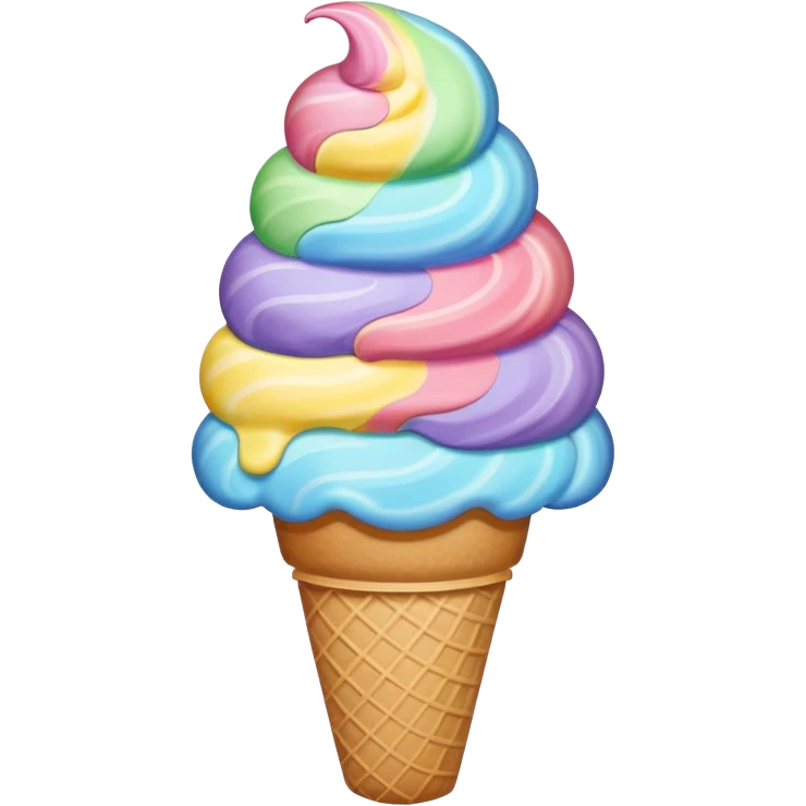Rainbow ice cream emoji