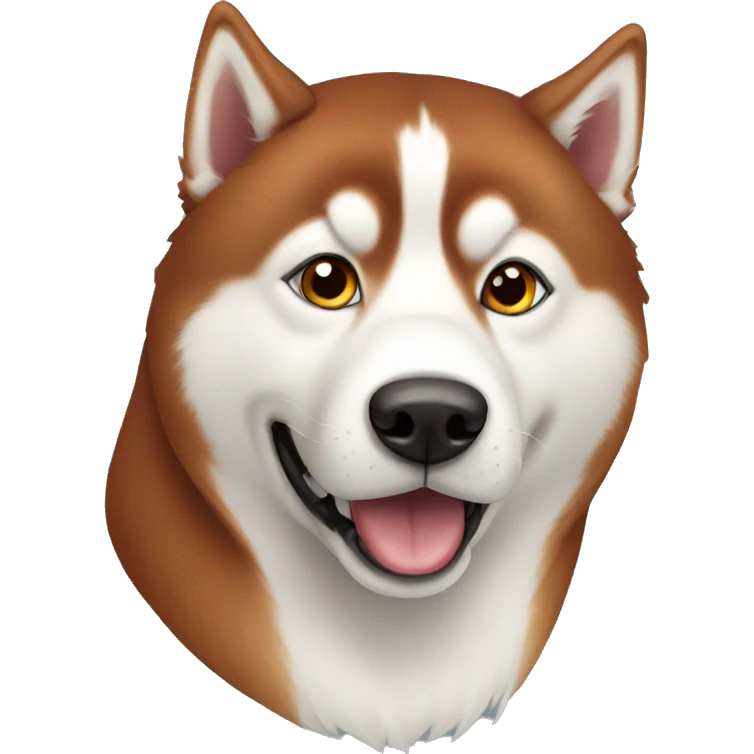 Red Siberian husky emoji