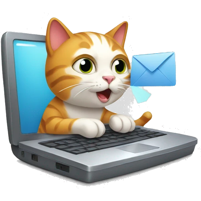 cat typing email emoji
