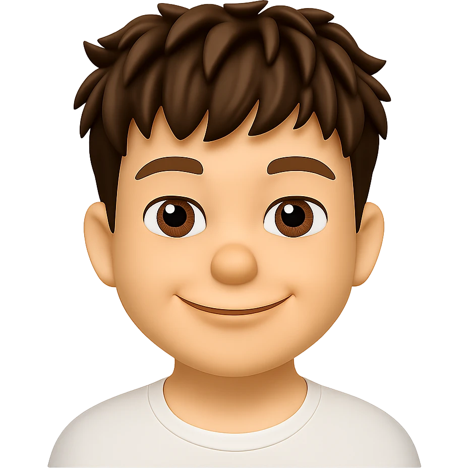 Create an emoji portrait of this person with a friendly facial expression in the style of Apple emoji. The image should have no background. The style is Apple emoji, known for its clean and friendly look. emoji
