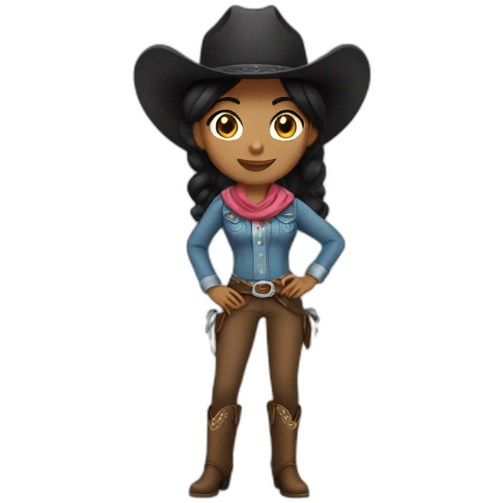 cowgirl straight black hair emoji