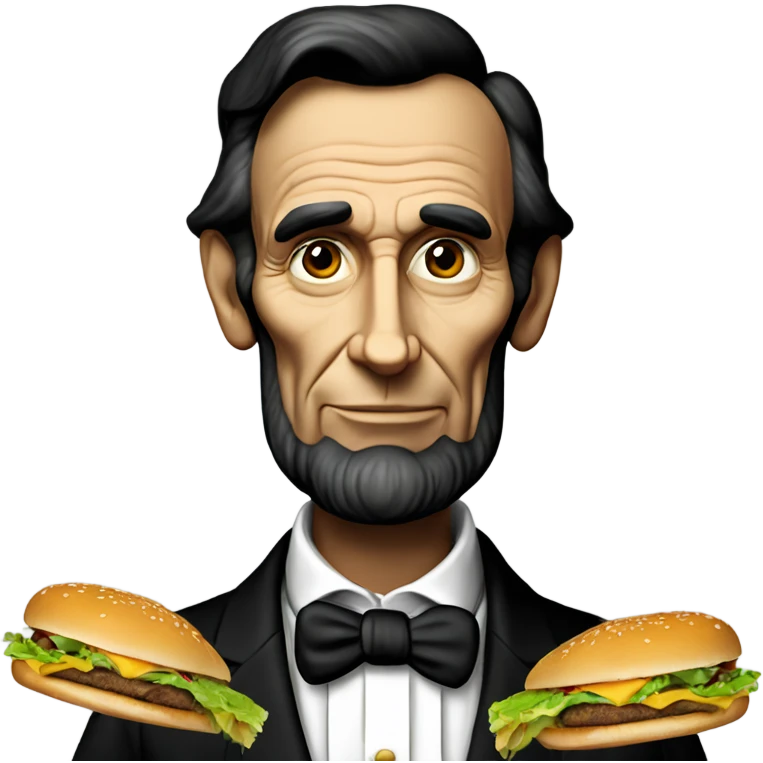 Abraham Lincoln with a Cheeseburger  emoji