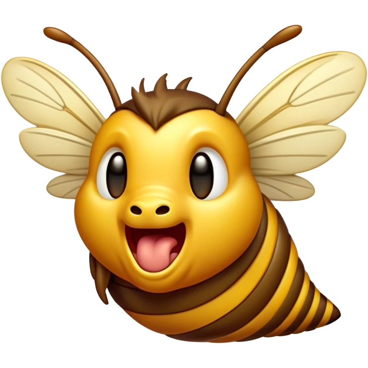 Cinematic Cute Yawning Hornet Portrait Emoji, Head tilted slightly with a dramatic, wide-open yawn, showcasing a small, striped body with softly drooping wings and sleepy, half-closed eyes, Simplified yet irresistibly adorable features, highly detailed, glowing with a soft, cozy glow, high shine, relaxed yet expressive, stylized with a dash of whimsical insect charm, soft glowing outline, capturing the essence of a drowsy yet affectionate hornet that appears ready to stretch out for a nap! emoji