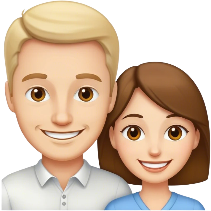 white husband and wife smiling  emoji