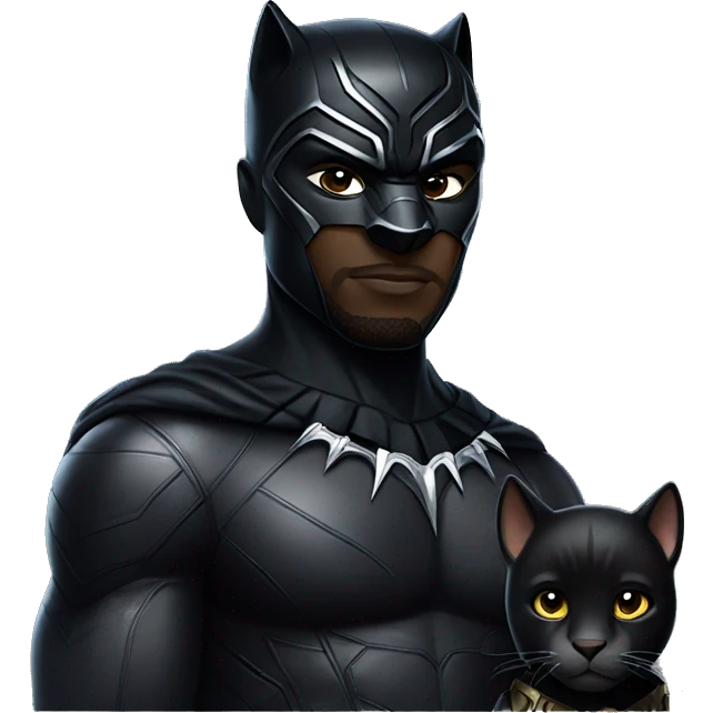 Black Panther and Batman emoji