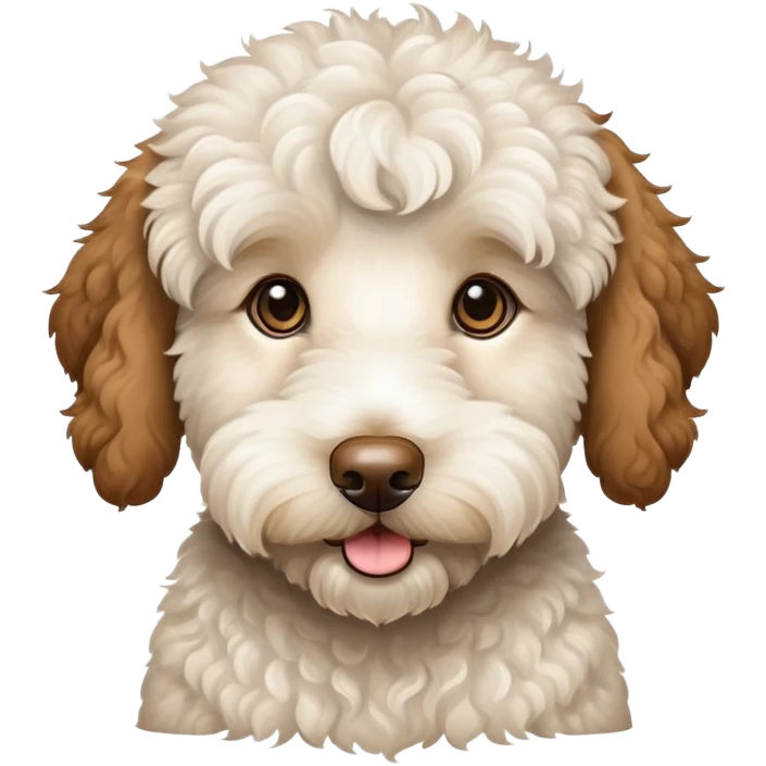 White goldendoodle brown ears emoji