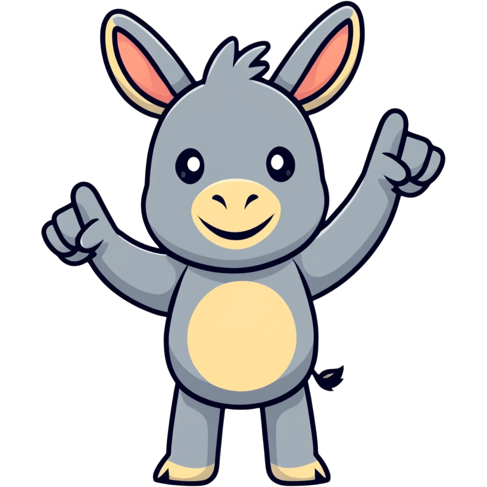 Donkey holding up middle fingers emoji