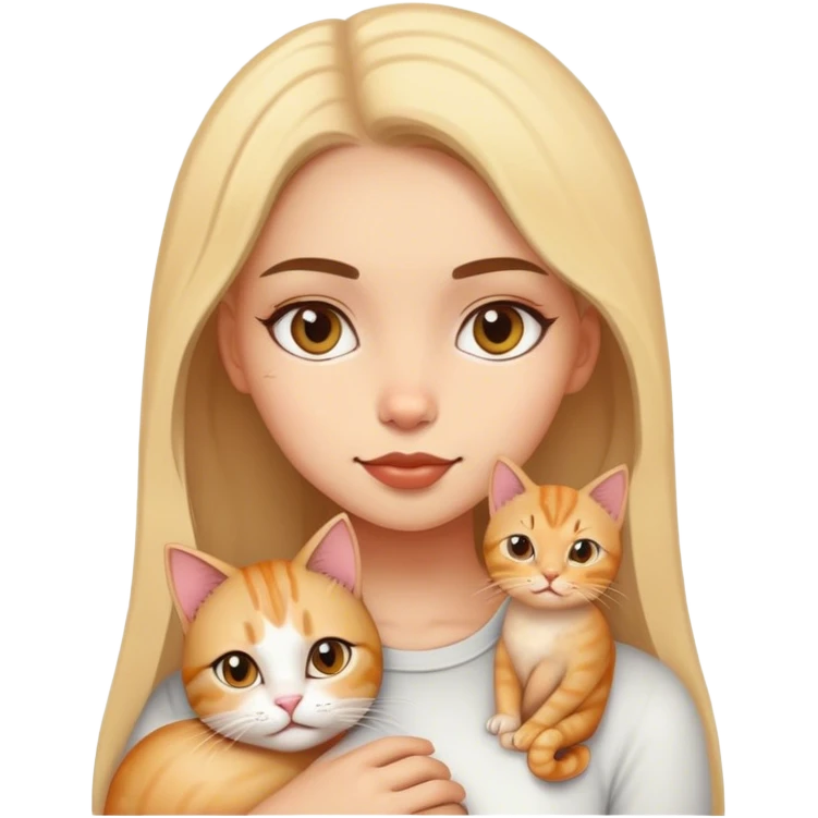 A girl with a cat emoji