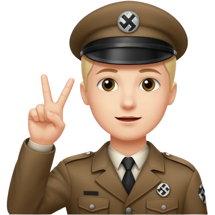 Nazi salut with fingers together emoji