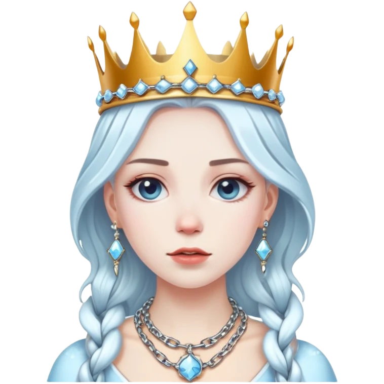 Icy girl with crown on her head and chains and watches one emoji