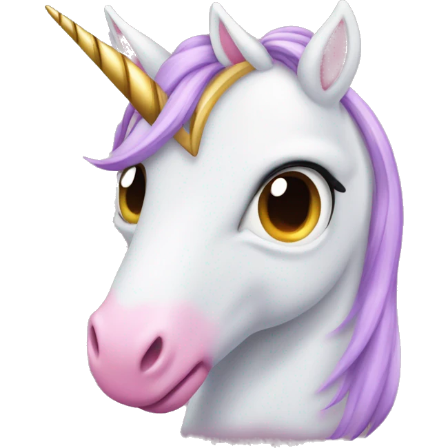 Unicornio con corazón en el ojo emoji