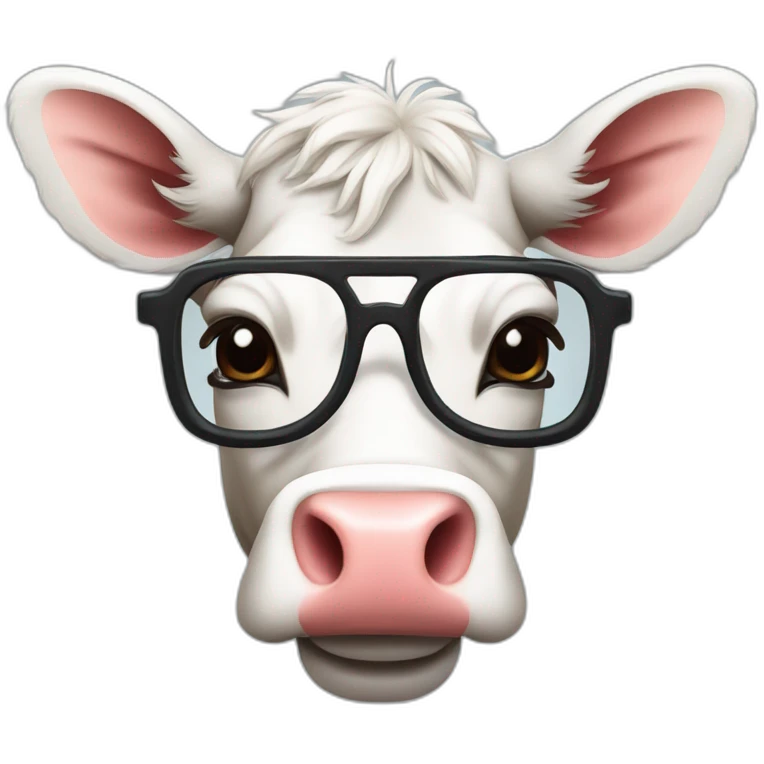 Vache avec des lunettes emoji