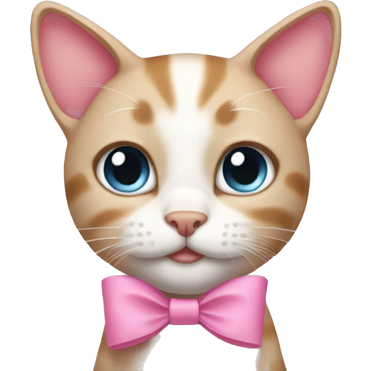 Cat pink bow emoji