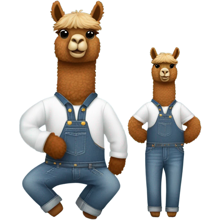 Alpaca wearing jeans making jambalaya  emoji