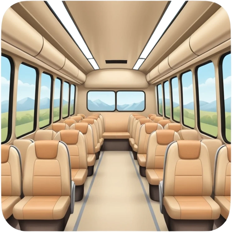 A very aesthetic travel on bus with pastel beige  tones emoji