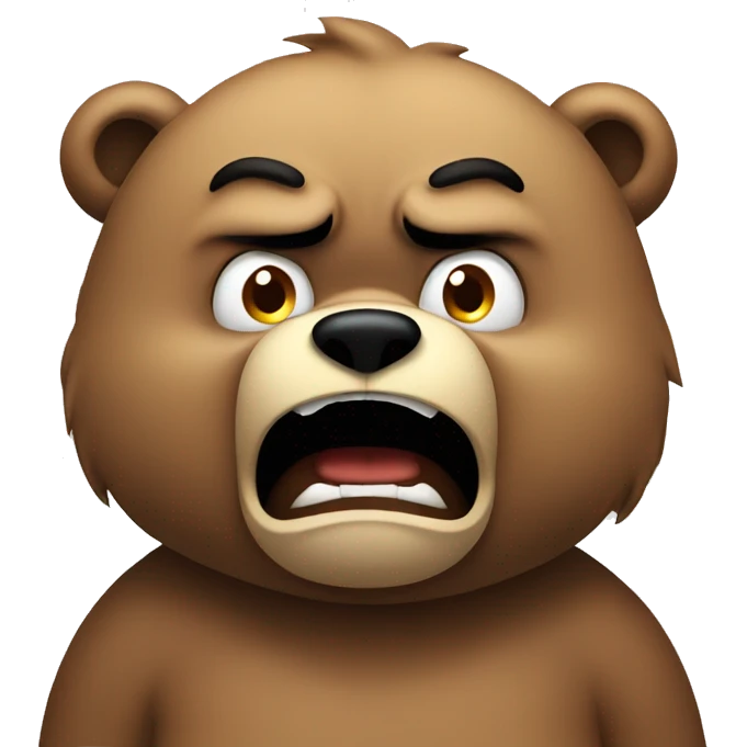 Angry fat bear mad emoji