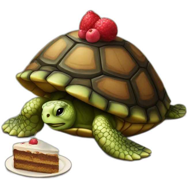turtle with cake on his back emoji