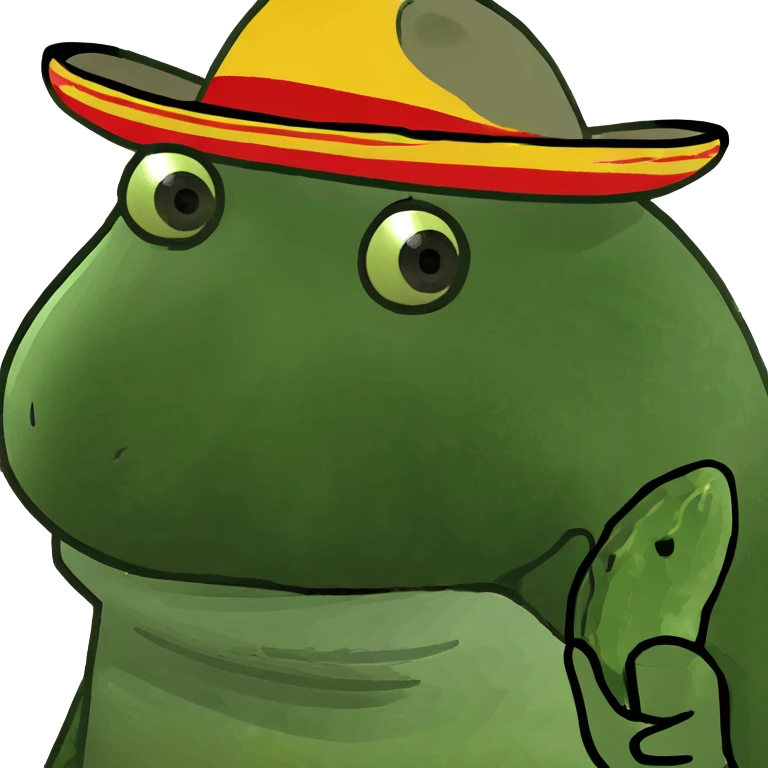 A pickle wearing a sombrero  emoji
