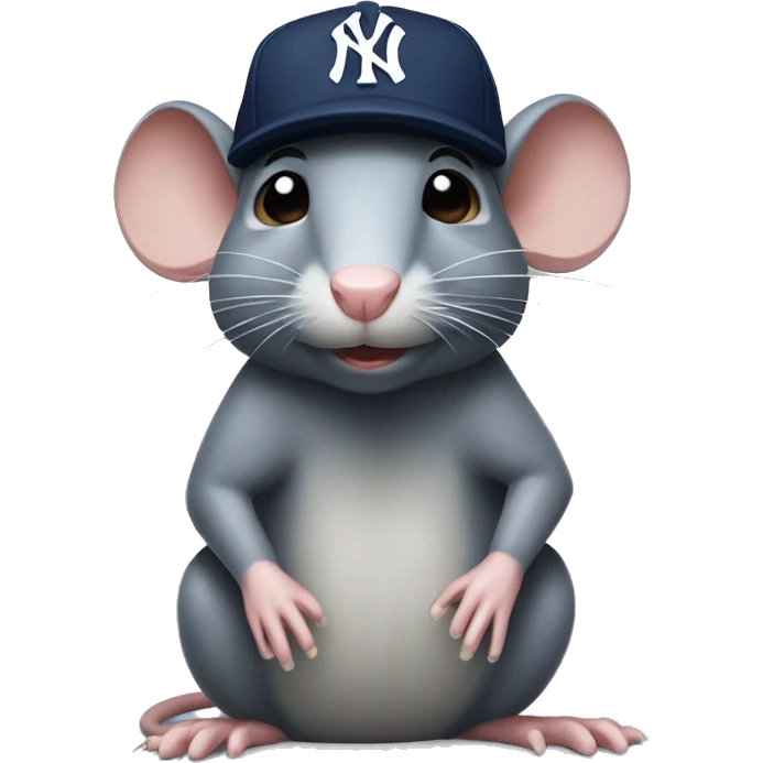 Rat wearing New York yankee cap emoji