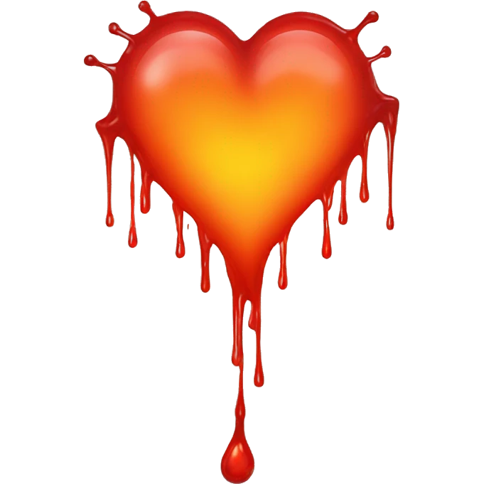 bleeding red heart glowing red-orange emoji