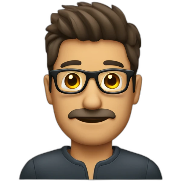 Hombre delgado con gafas y canas emoji