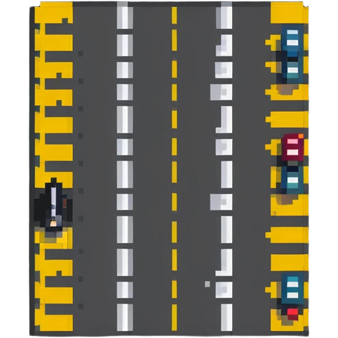 tiny simple road with crosswalk icon, modern colors, minimal details, small size emoji