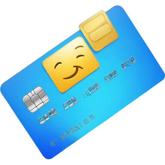 blue credit card glitching with some squares leaving the card emoji