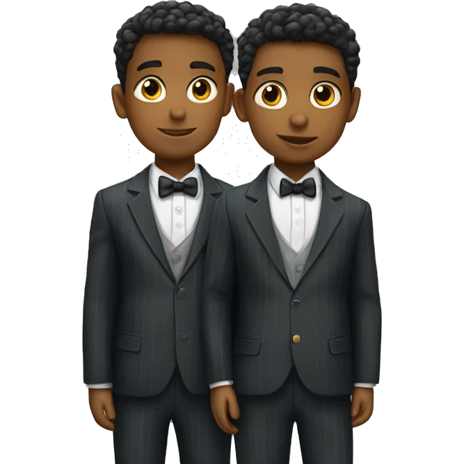 two boys in pinstripe suit emoji