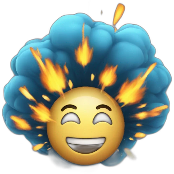 exploding head but smiling emoji