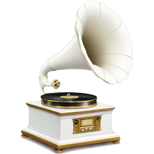 white retro gramophone emoji