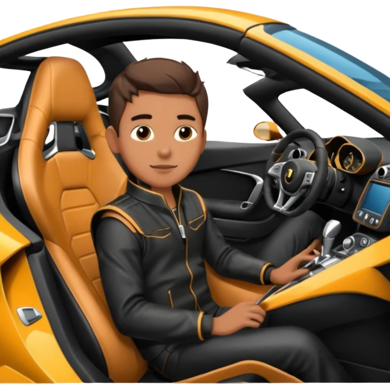 À boy in super car  emoji
