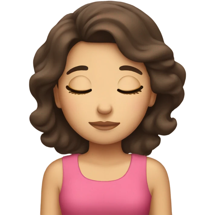 Brunette girl sleeping emoji