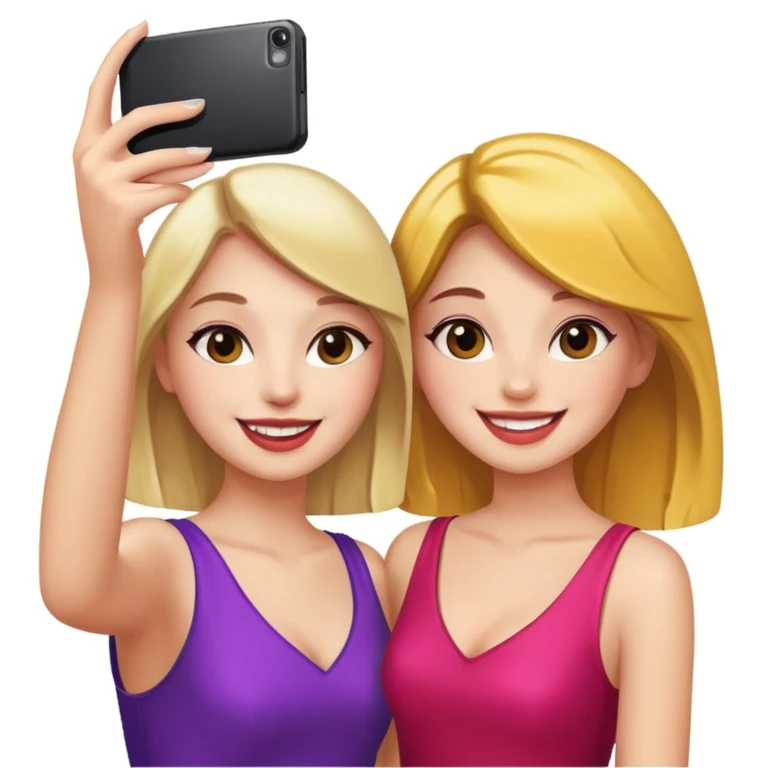 girls taking selfie in club emoji