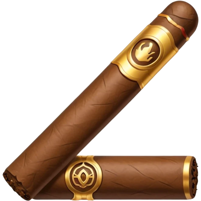 Emoji-style cigar icon, dark brown wrapper, subtle smoke, minimalistic, clean silhouette, metal details, no gold details emoji