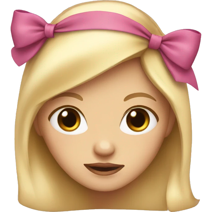 girl with a bow blonde emoji