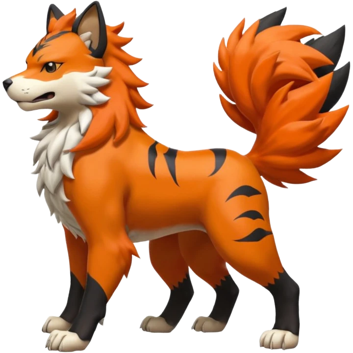 Litten-Houndour-Arcanine-hybrid-fusion, full body emoji