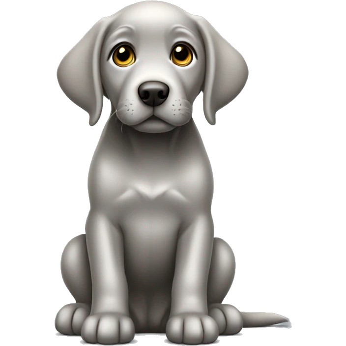 Silver Labrador puppy sitting emoji