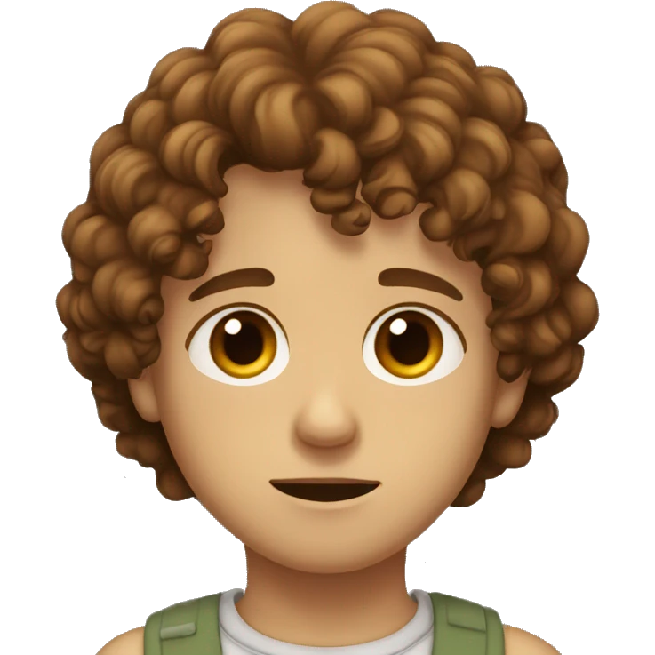boy with glass,brown eyes, brown and curly hairs with crying  emoji
