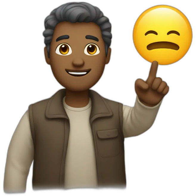 a man saying hello emoji