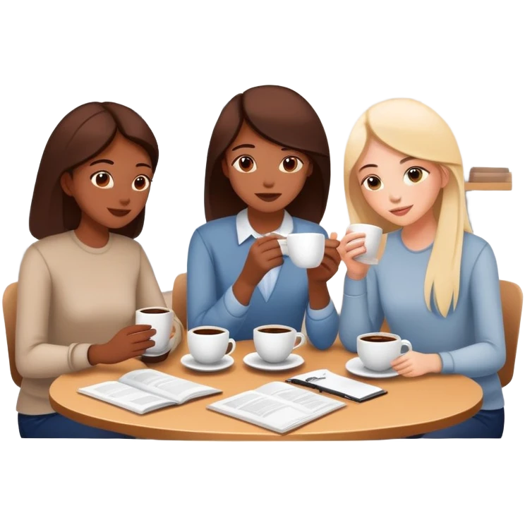 Interior design students drinking and working emoji