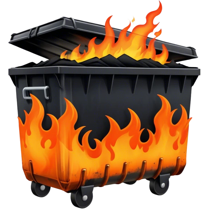 a dumpster on fire emoji