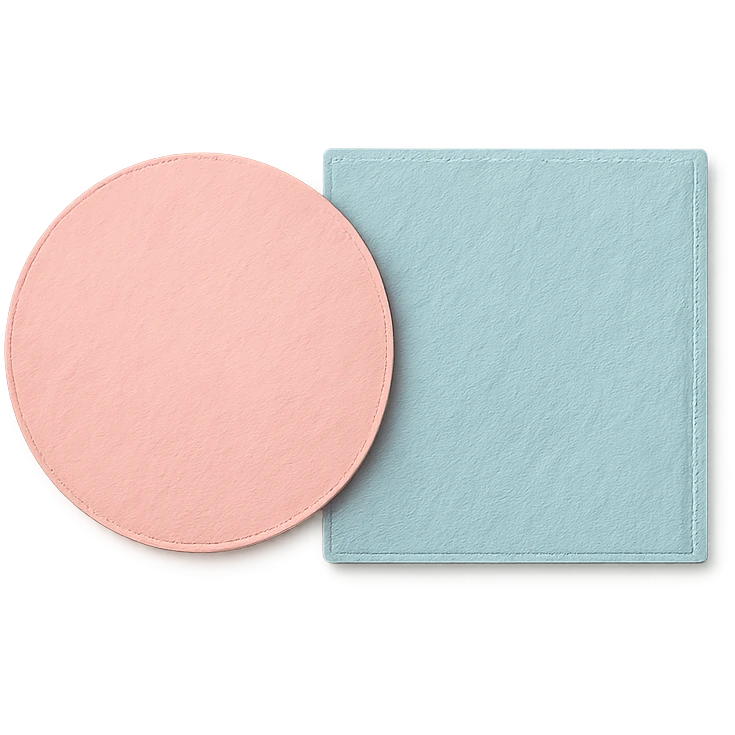 soft pastel simple circle and square stickers together emoji